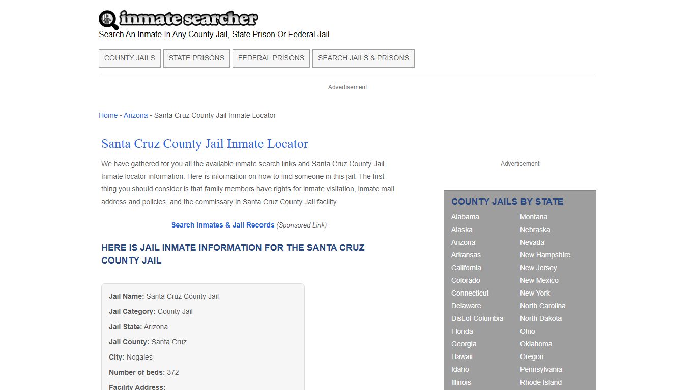 Santa Cruz County Jail Inmate Locator - Inmate Searcher