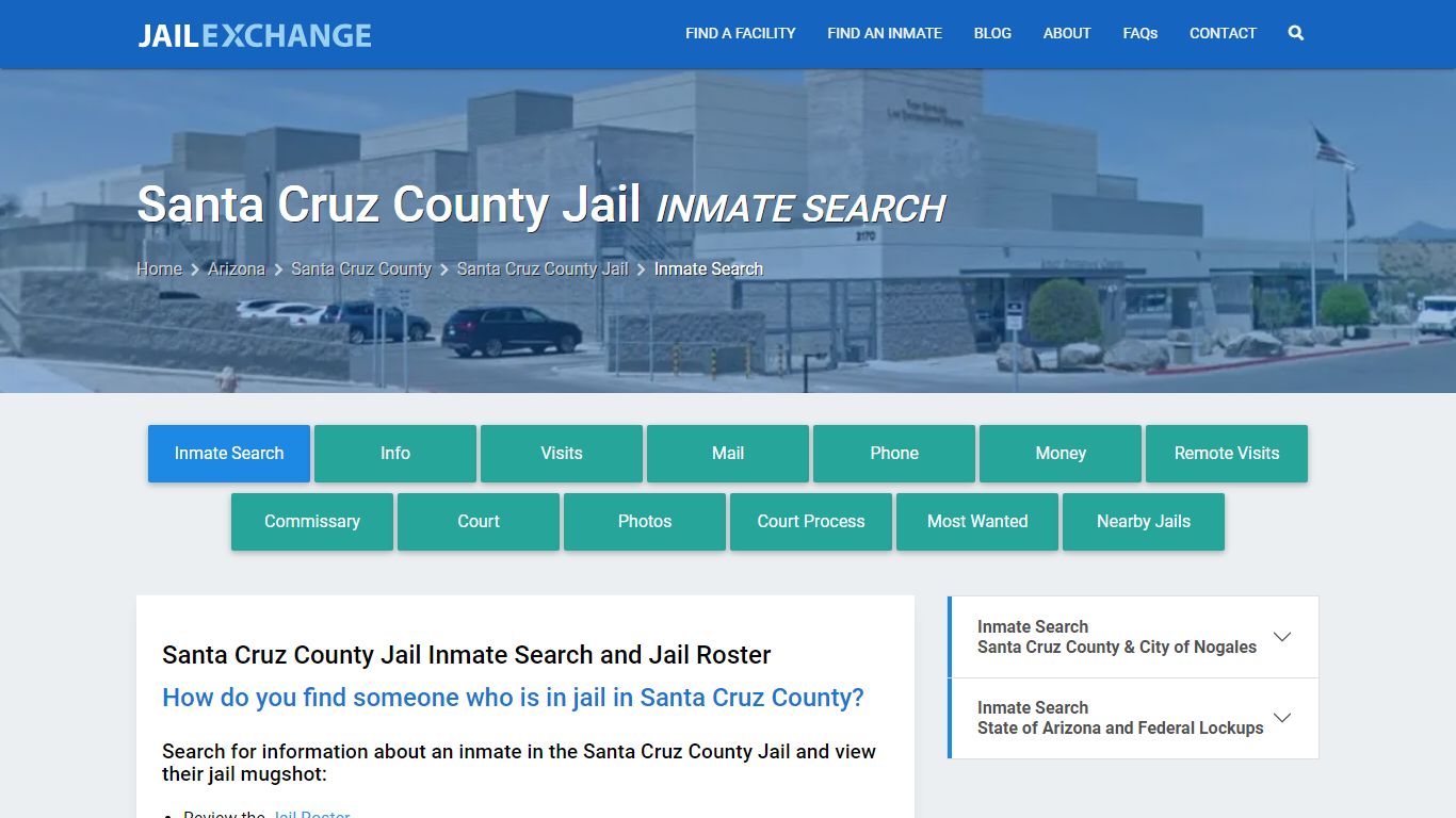 Inmate Search: Roster & Mugshots - Santa Cruz County Jail, AZ